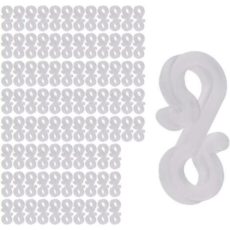 100 Stück S-förmige Dachrinnenclips, Kunststoffhaken für Weihnachtslichterketten (B) (1/5)