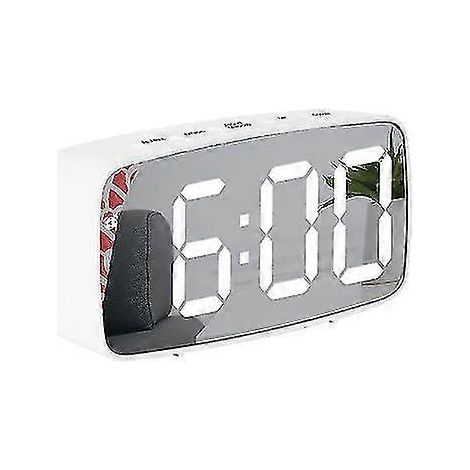 Réveil miroir, horloge électronique LED, réveil silencieux, horloge silencieuse de chevet (1/2)