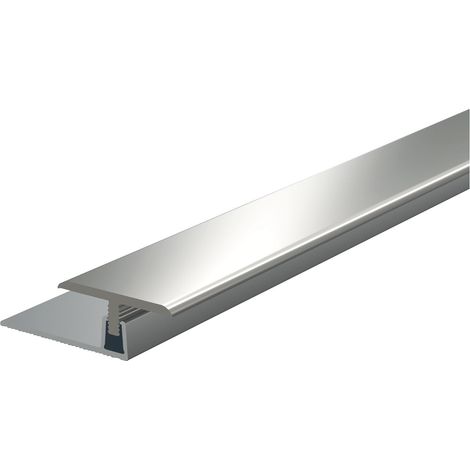 Kügele Übergangsprofil mit 2-teiligem Klemmsystem aus Aluminium, passend zu Parkett- und Designböden, für 7-13mm Bodenstärke, Edelstahl-Effekt