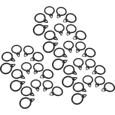 190pièces Anneaux Rideaux Noirs Plastique avec Œillets pour Tringle à Rideaux Coulissants Silencieux Facile Installation pour Et Stores (1/5)
