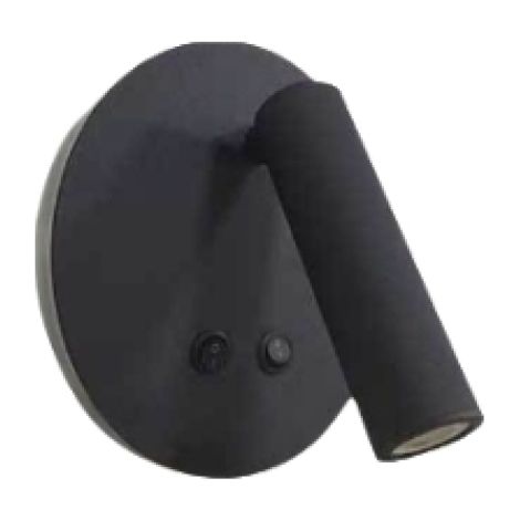 Lampes de chevet LED, appliques murales d'intérieur pour hôtels et couloirs, avec interrupteur, noires, 3W + 9W (rondes) (1/5)