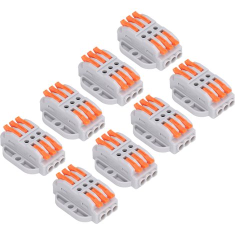 Lot de 15 bornes à connexion rapide, traitement électrolytique, ignifuges, connecteurs à fils fixes enfichables (1/5)