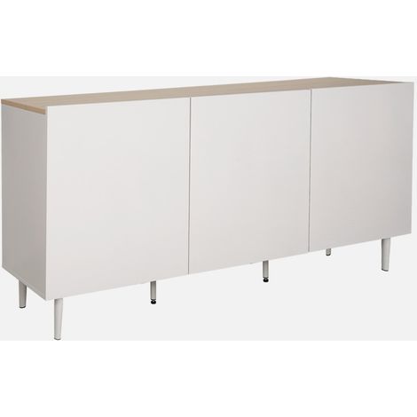 Aparador de metal y decoración de madera 3 puertas, 150cm