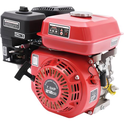 HAUTOUR Moteur à Essence 4 Temps 7,5 CV 212cc 4000W 3600 Tr/Min Réservoir De Carburant De 3,6 L, Moteur Thermique, 1 cylindre, Lanceur manuel, Pour L'industrie Agricole, pompes à eau, karts (1/5)