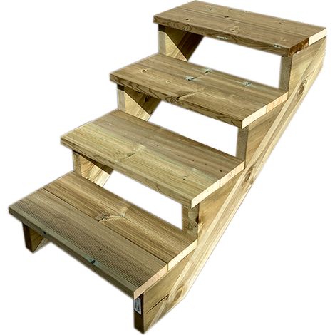 Gartentreppe Holz H71cm 4 Stufen, Breite 80cm, OHNE Setzstufen