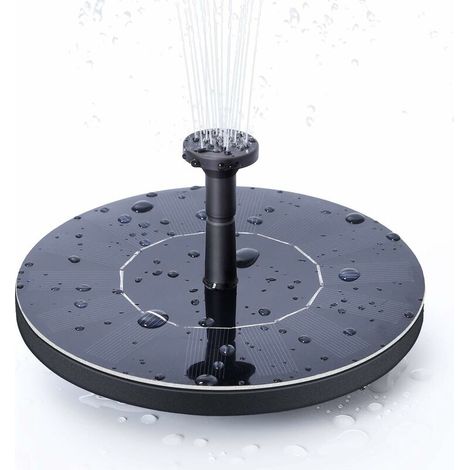 Fontaine solaire, pompe à eau solaire électrique pour bain d'oiseau mignon, kit de pompe à eau à panneau solaire de jardin autoportant 1,4 W, pompe d'arrosage submersible extérieure (cercle) - RWJardi (1/5)