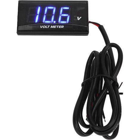 Voltmètre universel LCD pour moto, ultra-fin et étanche, avec support latéral gauche, 12 V CC, bleu (1/5)