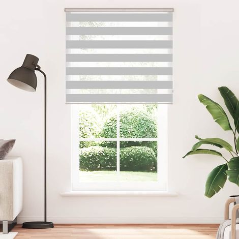 Maison Exclusive - Estor cebra gris claro 120x200cm tejido ancho