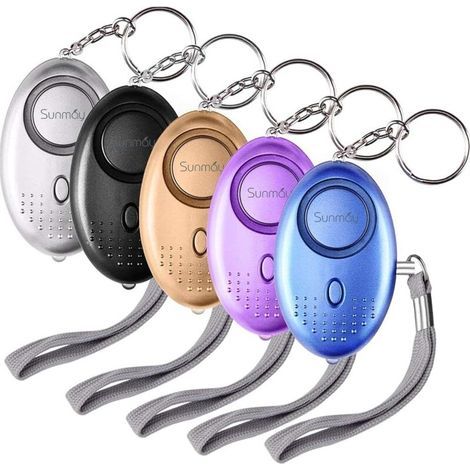 Alarme Personnelle, 5 Pièces 140DB Porte Cle Alarme d'urgence avec Torche Anti Agression avec Lumière LED for Femmes, Enfants, Personnes âgées (1/4)