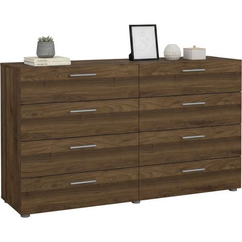 Dmora - Credenza Phethai, Buffet da soggiorno, Madia da salotto, Dispensa da cucina, 140x40 h82 cm, Noce