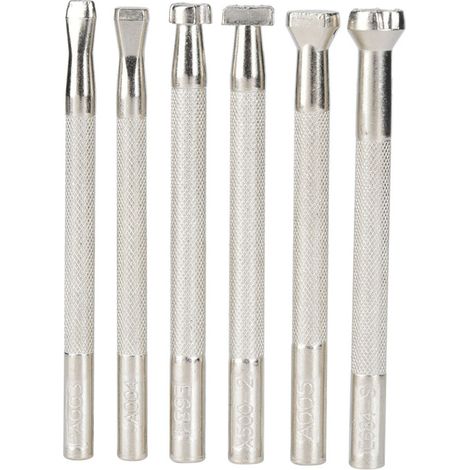 Juego de 6 herramientas para tallar cuero con mango antideslizante y diseño de pez (herramienta de impresión).