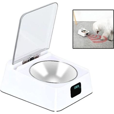 Cellfast – Distributeur automatique de nourriture pour animaux – Capteur infrarouge – Coque en ABS et acier inoxydable – 350 ml – Facile à nettoyer