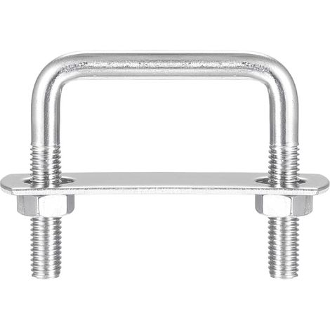 Carré U-Boulons, 2 Ensembles 52mm(2.05") Interne Largeur 50mm Longueur M8 304 Inox Acier U Pince Boulon avec Écrous et Plates, pour Remorque Bateau (1/5)