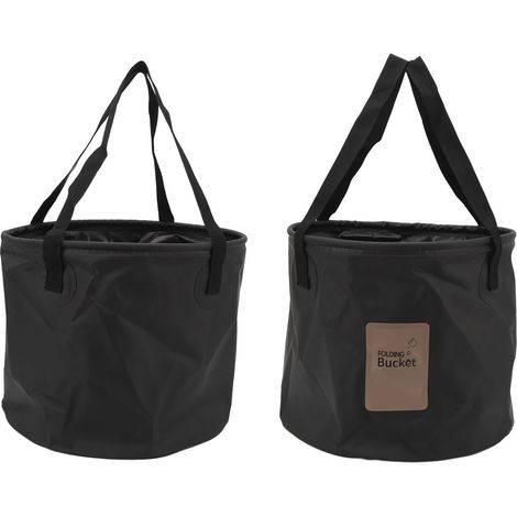 20L Tragbarer, faltbarer PVC-Campingeimer, großes Fassungsvermögen, für Outdoor-Aktivitäten, Schwarz. (1/5)