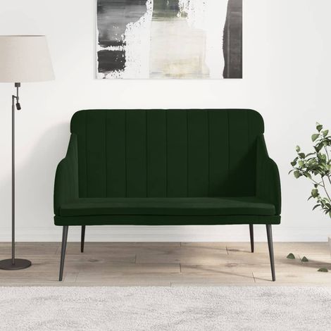 Banc moderne, Banquette de salon,chambre Vert foncé 110x76x80 cm Velours NKK16506 (1/5)