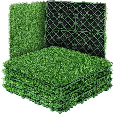 Tapis Dherbe Artificielle - Carreaux Emboîtables 30 Cm - Pour Patio Balcon Jardin Intérieur Extérieur - 1 Pièce (1/5)
