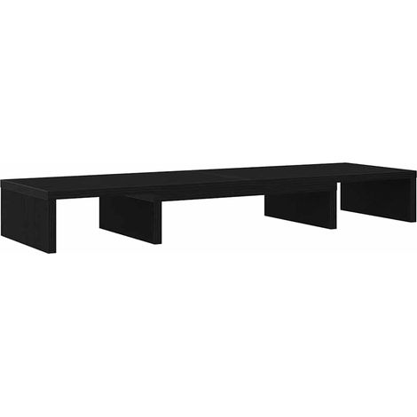 vidaXL Supporto per Monitor Regolabile Rovere Nero 80x24x10,5 cm (1/5)