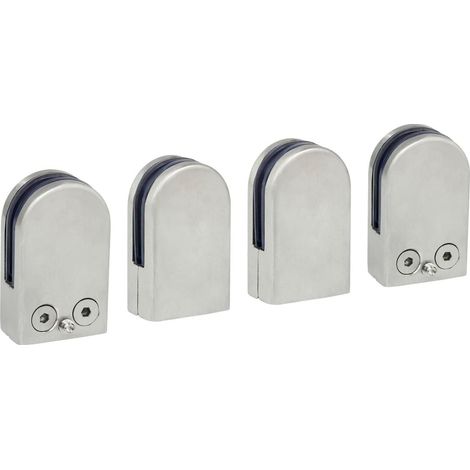 Sollbry 4 PCS (6-8mm) Pince à Verre Porte-Verre En Acier Inoxydable 304 Support de Serrage Clamp Clip Plat Main Courante Fenêtre Balustrade Réglable Escalier Salle de Bains (1/5)
