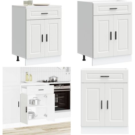 Mueble bajo de cocina Porto madera contrachapada blanca - Almacenamiento bajo cocina - Gabinete cocina