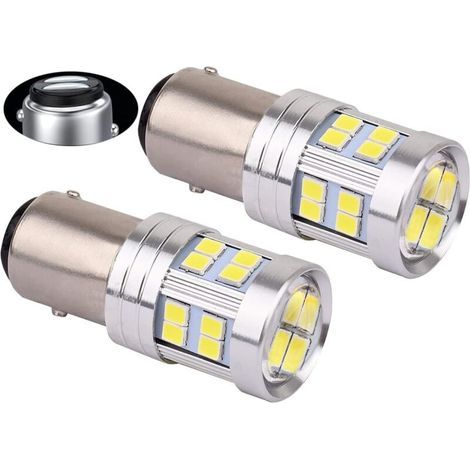 1157 LED 12V 24V P21W/5W Bay15d Weiß 6000K, für Auto-Rückleuchten, Tagfahrlicht und Bremslichter. 2er-Pack. (1/5)