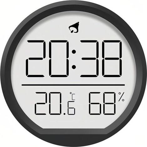 Horloge numérique LCD thermohygromètre Design magnétique suspendue Calendrier 12/24 heures pour la maison, la cuisine, le bureau
