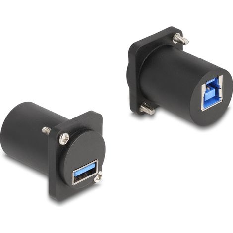 Delock MÃ³dulo Type-D USB 5 Gbps Tipo-A hembra a Tipo-B hembra con tornillos negro