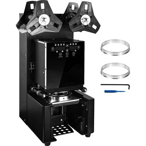 Mophorn Macchina sigillatrice automatica per tazze di tè e bevande, capacità 500-650 tazze/ora, compatibile con altezze 90-190 mm e diametri 90/95 mm, sigillatrice elettrica con display LCD (1/5)