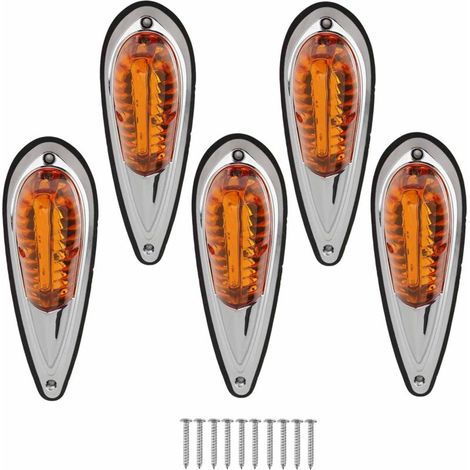 12V 5 Pcs Ambre Cab Top Marker Lights Étanche Super Lumineux Top Lamps de Course