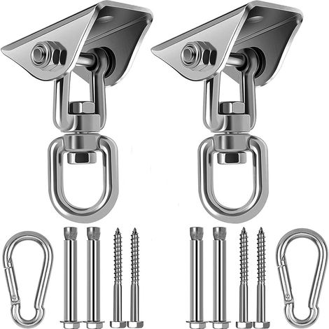 SUS304 Ceiling Hook Swivel Hammock Hooks for Hanging Chair 450kg for Hammock Hanging Chair Boxing Bag Yoga (2 Pieces 360°) (1/5)