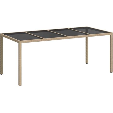 Maison Exclusive - Gartentisch Beige 190 x 90 x 75 cm Poly-Rattan