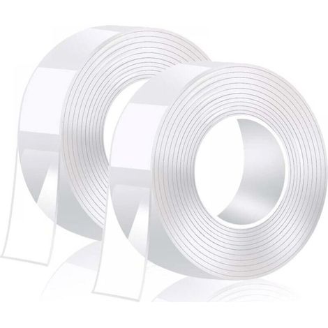 Stück, 1 mm Dicke, superstarkes doppelseitiges Klebeband, 3 m x 2 cm, waschbar, transparent, Nano-Doppelseitiges Klebeband, multifunktional, wiederverwendbar, MUMU (1/4)