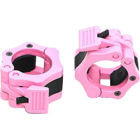 Pink 2pcs 50mm Barbell Collar Locking Bar Gym Fitness Buckle (1/4)