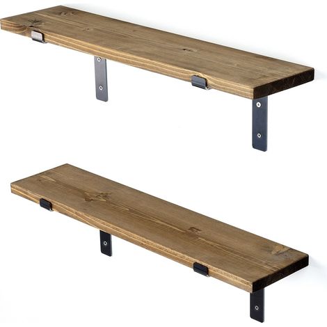 Estantería, librería, estante de pared Shelf Negro Nuez (1/5)