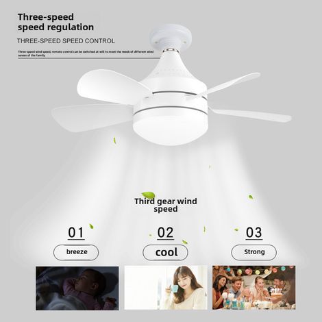 Ventilador de techo LED tricolor con mando a distancia transfronterizo, aspas rectas extraíbles E27, 50W, 50W, con regulador de intensidad y bombilla tricolor (ventilador de aspas rectas, 45,7 cm - 50