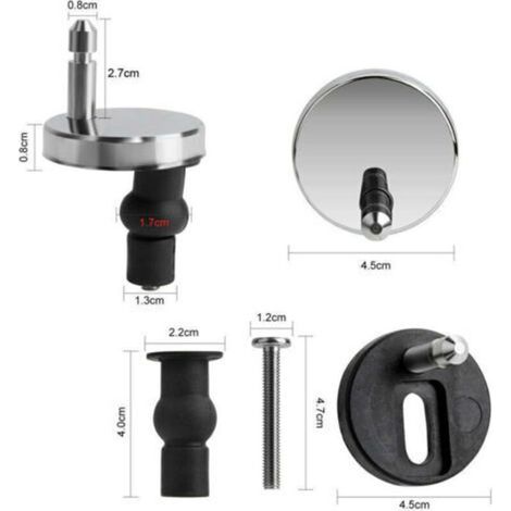 Lot de 2 fixation abattant wc universels pour abattant de WC-Compatible avec la plupart des sièges de WC standards avec système d'abaissement automatique-Facile à installer (1/3)