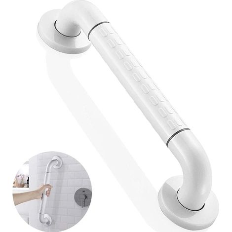 Maniglione di sostegno per vasca da bagno, maniglione antiscivolo per doccia, maniglione di sostegno per persone disabili, maniglione di sostegno per bagno in acciaio inox, maniglia antiscivolo (bianc (1/4)