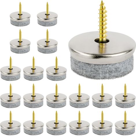 Patins en Feutre pour Meubles 20 Pièces,28mm Glisseurs Ronds à Clouer pour Chaises et Pieds de Table,Protège-Sol Facile à Installer (1/5)