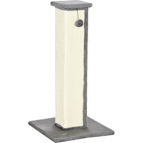 Kratzstamm 81Cm Hohe Kratzsäule Aus Sisal Mit Spielball, Ideal Für Katzen Bis 5Kg, Indoor-Nutzung, In Grau Und Creme (1/5)