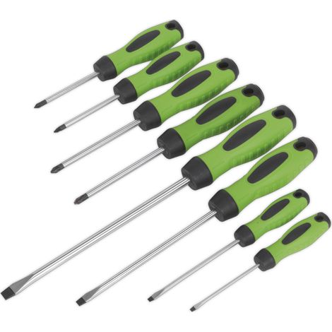 Sealey Premier Screwdriver Set 8pc - Hi-Vis Green HV001