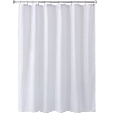 Cortina de ducha blanca，resistente al moho，1 pieza，poliéster lavable a máquina，impermeable，cortina de baño impermeable，180 x 180 cm (1/5)