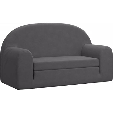 Canapé-lit，Canapé convertible pour enfants 2 places anthracite peluche douce CFW72549 (1/5)