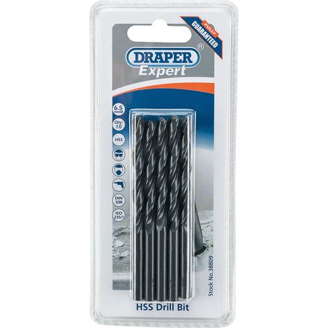 Draper Expert 6.5mm HSS Drills Card Of 10 (38809) (1/5)