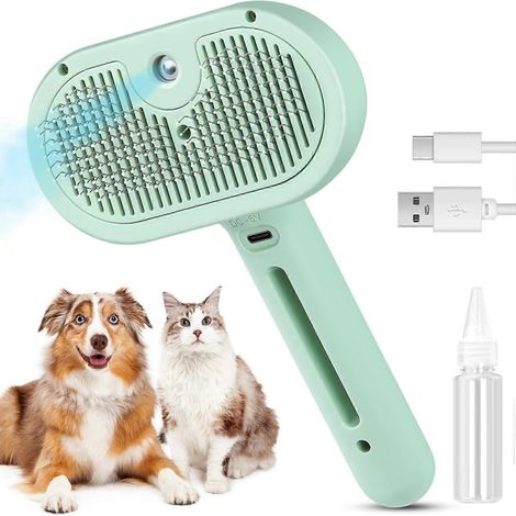 Brosse vapeur compatible avec les chats, compatible avec l'épilation, brosse vapeur pour chats et chiens à poils longs et courts, sp-AquaForge (1/5)