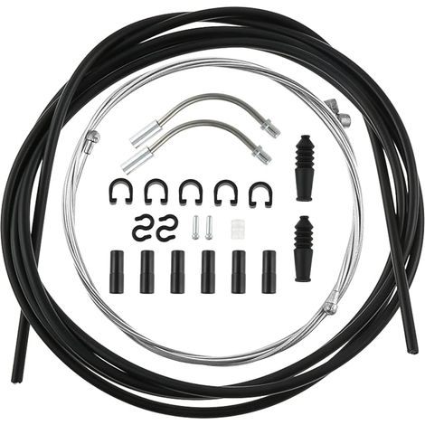 Kit de Câble de Frein de Vélo et Câble de Nouilles de Frein en V pour Vélo, 2 Tubes de Guidage de Câble et 2 Tuyaux en Plastique pour Vélo de Route et VTT, VTT (1/5)