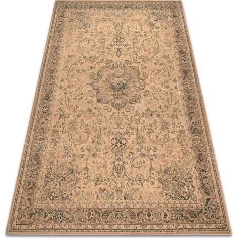Wool carpet POLONIA KORDOBA25 Rosette, frame antique beige beige 200x300 cm