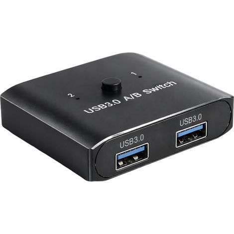 USB Switch Bidirectionnel 2 en 1 Out / 1 en 2 Out, Commutateur USB 3.0 5Gbps, Switch USB pour Imprimante, PC, Scanner, Clavier, Souris, Partage entre 2 Ordinateurs, Plug and Play (1/5)
