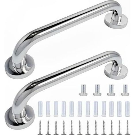 [NIE BENUTZT]Haltegriff für die Dusche, 2-teiliger Haltegriff für die Toilette, Sicherheits-Badewannengriff, 30 cm Haltegriff aus Edelstahl für ältere Menschen, Kinder