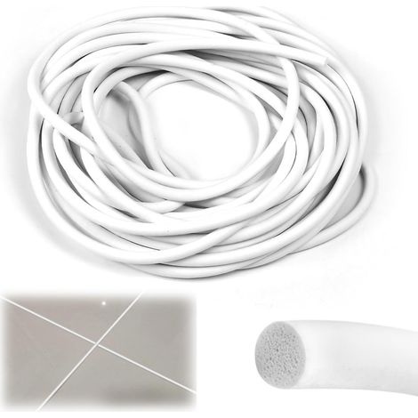 Fond de Joint, Joint d'étanchéité Ø 6 mm Cordon d'étanchéité pour Joints 10M Joint de Cordon Rond Cordons Ronds en Caoutchouc Mousse pour Portes Fenêtres Murs et Plafonds, Blanc (1/5)