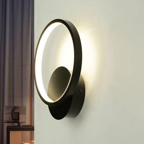 LED Wandlampe Aluminium 22,5 cm hoch Schwarz rund 4100 K neutralweiß 760 lm