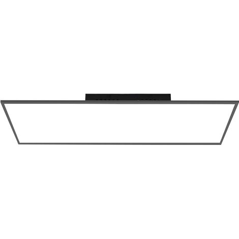GBLY LED Panel Schwarz Deckenleuchte Dimmbar - Flach Deckenlampe Büro mit Fernbedienung Modern Wohnzimmerlampe 100x25CM Küchenlampe 42W Deckenpanel Schwarz Büroleuchte für Schlafzimmer Küche Flur (1/5)